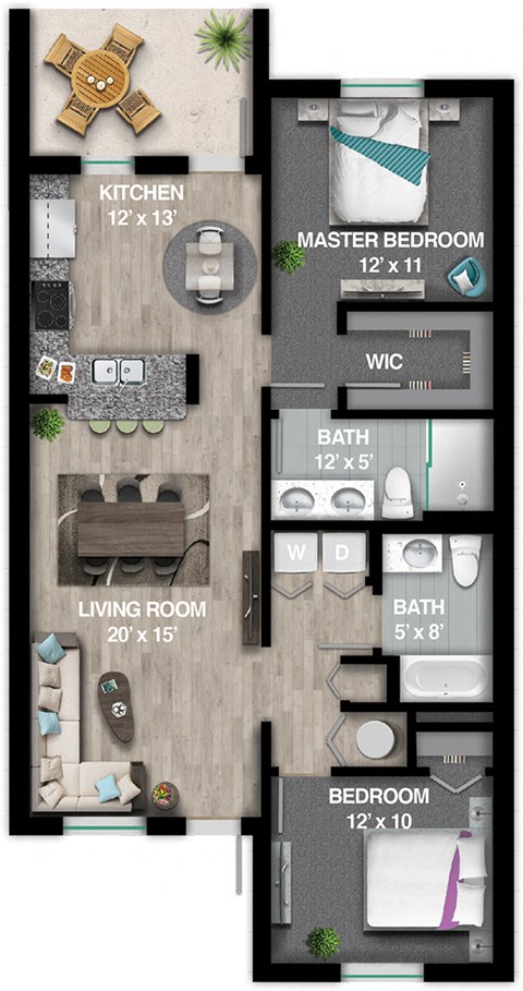 Breeze Floor Plan at Playa Apartments, Key Largo